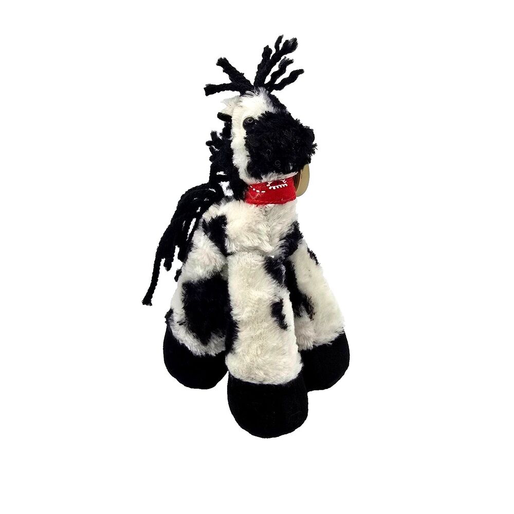 VTG  2002 W/T Bestever Funny Feet Black White Zebra Plush Weighted Paws 7.5"